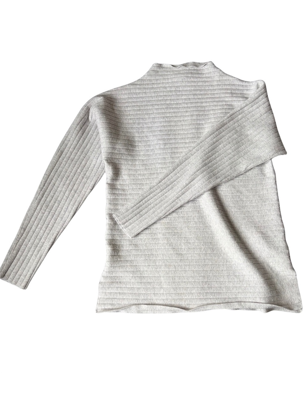 Banana Republic Ribbed Long Sleeve Top in Gray Size Small